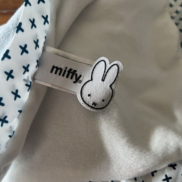 Miffy Bunny Baby Security Blanket Gray Cloud Douglas Cuddle Toy Satin Trim Lovey - Picture 8 of 11